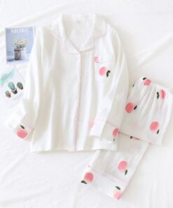 Pajamas Cotton Print Peach - Harajuku