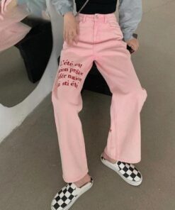 Pink Jeans Soft Girl Harajuku - Harajuku