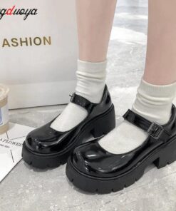 Platform Heel Shoes Glossy Matte - Harajuku