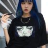 Punk T-shirt Girl Tears - Harajuku