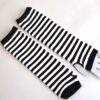 Striped Long Knit Fingerless Gloves - Harajuku